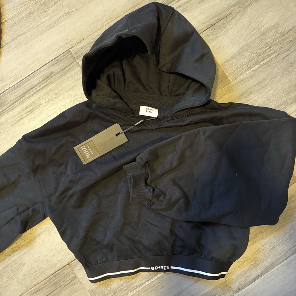 Black Cropped Hoodie